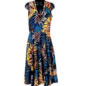 Ikuru Mozambique Floral Dress Women's Size S Multicolor Handmade Africa